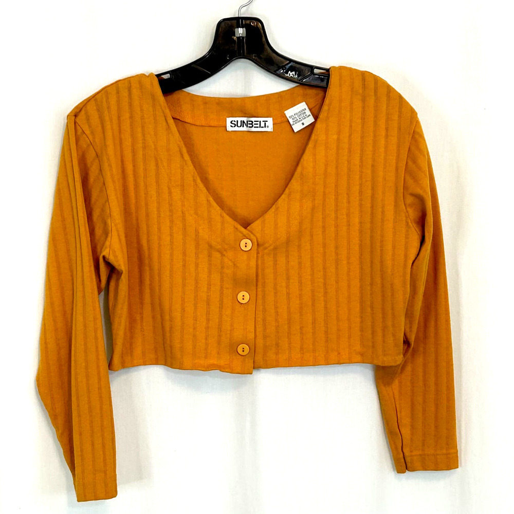Sunbelt Mustard Color Cropped Top Button Down Size‎ S